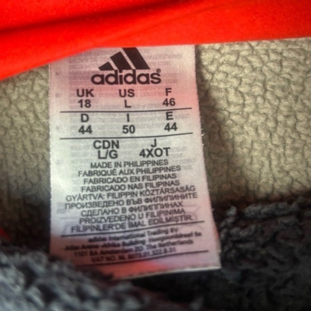 Adidas Climaheat Grey With Orange Hoodie Size Large - Picture 5 of 11